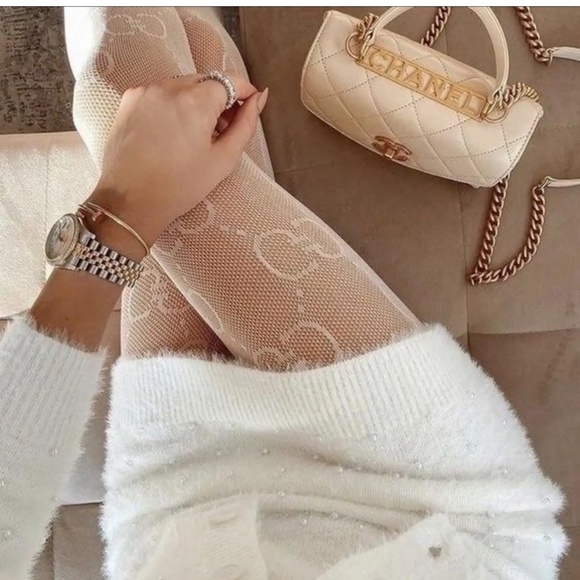 Mesh tights with GG logo - Picture 2 of 8